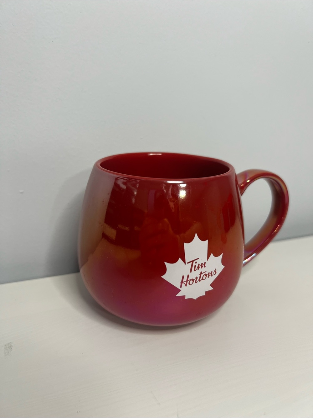 Tim Hortons 2020 Metallic Red Maple Leaf Ceramic Coffee Mug - Picture 4 of 7